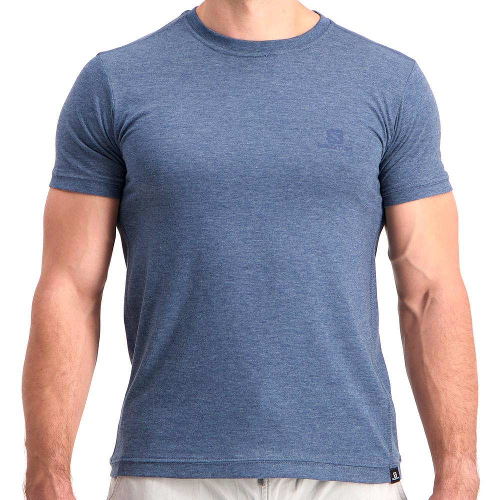 Salomon Israel EXPLORER SS M - Mens T shirts - Dark Denim (GMBF-92750)